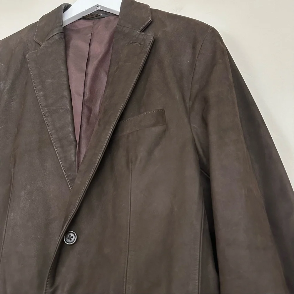Banana Republic Brown Leather Blazer Coat